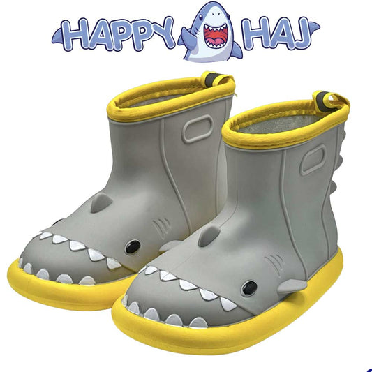 Regnstövlar för barn-  Happy haj färgglada, söta och roliga stövlar mot regnet. haj regnstövlar för barn 2023